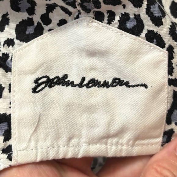 John Lennon thrashed Dress Shirt Leopard Print Faux Leather Trim Rocker Shirt - Picture 3 of 14